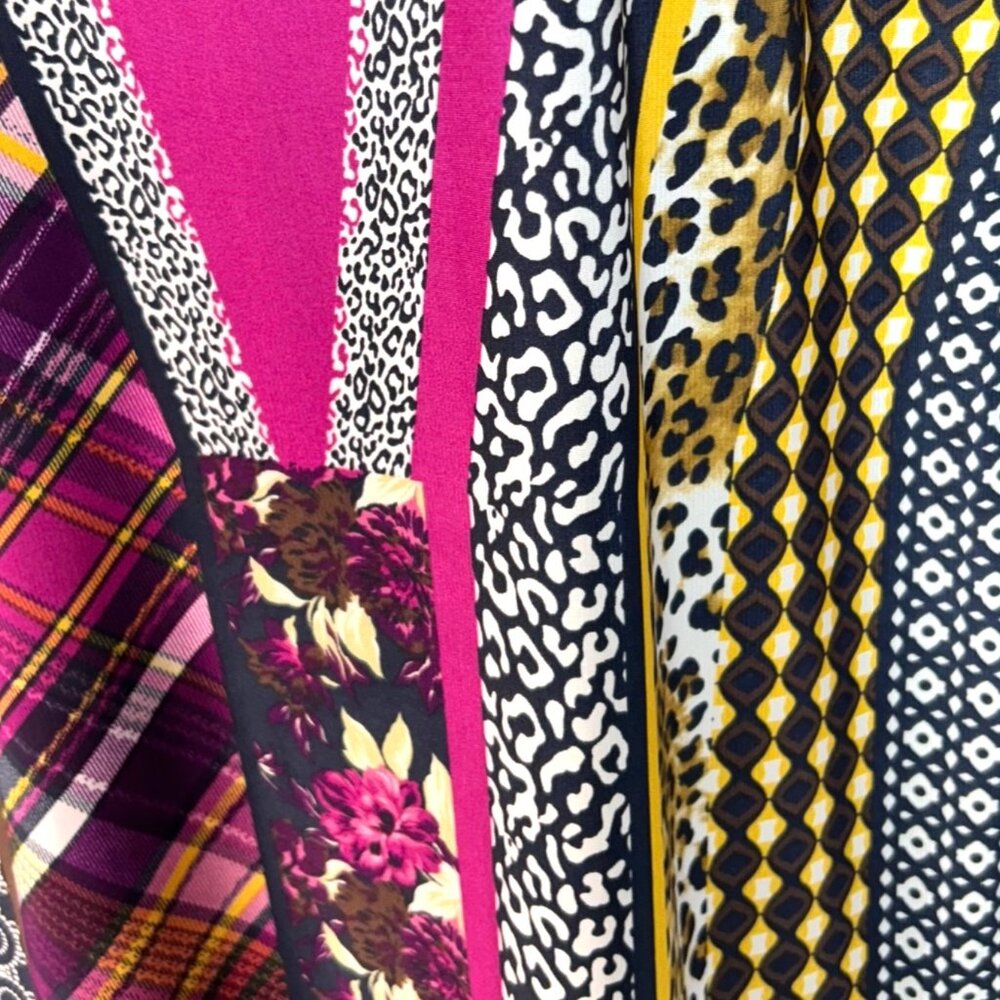 Peter Nygard Women's Geometric Top Blouse Plaid Cheetah Animal Print Size XL - Picture 6 of 6